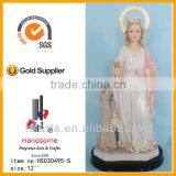 12"Resin Saint Barbara Religious Statue With Resin Base thumbnail-6