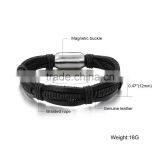 2017 New Stainless Steel Jewelry Leather Braided Bracelet for Men thumbnail-5