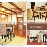 Water Hyacinth Dining Set, Dining Table and Dining Chair With Glass and Wooden Frame thumbnail-1