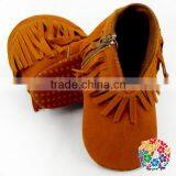 Afforable Girls Soft Soled Suede Leather Shoes Four Colors Baby Tassel Moccasins thumbnail-1