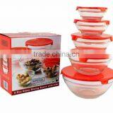 Glass Bowl With Red Lids thumbnail-1