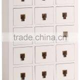 CREAM ORIENTAL WOODEN CABINET W/15 DRAWERS thumbnail-1