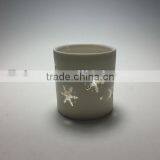 White Hollow Out Ceramic Candle Holder thumbnail-1