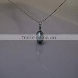 17'' 10-11mm Tahitian Peacock Blue Pearl Necklace thumbnail-1