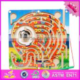 2017 New products kids educational toy wooden magnetic maze game W11H021