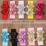 Sequin Bow Stripe Cotton Knot Headband Baby Headband Wholesale thumbnail-5
