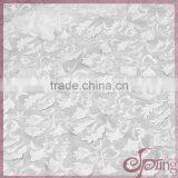 White Floral Chiffon Lace Embroidery Fabric, Fashion Applique Designs Lace thumbnail-1