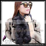 CX-S-126C China Supplier Hot Selling Black Fashion Women Rabbit Fur Scarf thumbnail-5