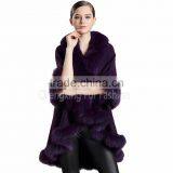 CX-B-P-17C Fur Decora Fashion Italian Cashmere Pashmina Shawl With Fur thumbnail-2