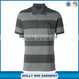 High Quality Dark Grey Custom Design Striped t Shirt Polo for Men thumbnail-1