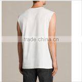 Factory Custom Your Own Design T Shirt Sleeveless In White thumbnail-2