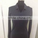 100% Merino Wool Women's Long Sleeve Polo Shirt thumbnail-1