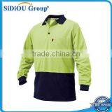 100% Cotton Mens Long Sleeve Polo Shirt With Pocket thumbnail-1