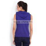 Newest Style Cotton Females Sleeveless Gym Hoodie Cheap thumbnail-3