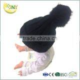 Acrylic Pompoms Plain 100% Cotton Winter Baby Hats thumbnail-2
