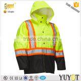 DOUBLE COLOUR SAFETY RAIN JACKET WITH SNAP-OFF HOOD thumbnail-1
