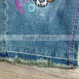 Girls Medium Dark Blue Wash Denim Bermuda Jeans With Raw Bottom Hem #29BEH0014 thumbnail-6