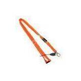 Quick Release Orange Tubular Lanyard With Snap Hook , Break Buckle