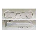 Grey And White Metal Optical Frames For Women For Reading Glasses , Half Rim thumbnail-1
