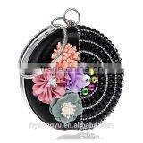 Blue Rhinostone Flower Clutch Bag /ygm Silver Gold Red Portable Purse Evening Bag / Gorgeous Bridal Wedding Purse Party Handbag thumbnail-4