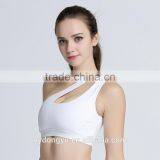 White Fitness Yoga Bra / o tg 4 COLOR One Shoulder Athletic Workout Jogging Sports Bras/lastest Design
