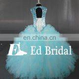 Plus Size Sweetheart Straps Bling Beads Western Pattern Blue Quinceanera Dresses Ball Gown thumbnail-6