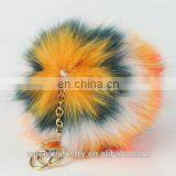 Hot Sell Colorful Fluffy Faux Fur Pom Poms Ball Keychain Pom Pom Ball Pendant for Woman Cellphone/handbag/hats/Car thumbnail-2