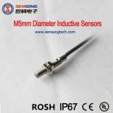 M5mm Diameter Stainless Steel Body Flush Ultra-Mini Inductive Proximity Sensor 10-30VDC NPN-PNP-NO-NC 2m PVC Cable