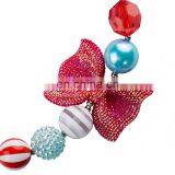 Christmas Girl Necklace With Bow Kids Chunky Bubble Beads Necklace Holiday Gift thumbnail-3