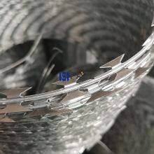 Concertina BTO22 450mm×10m No Clipada, 1 Rolo Com 10m, Púa Concertina Galvanizada, Alambre Navaja Galvanizada