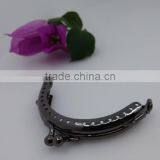 Rockin Beads Brand, 5 Metal Frames Snap Clasp Arch Pattern for Large Coin Style Purse Gunmetal Black Tone 6.3*3.5cm thumbnail-3