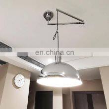 E27 Bulb Glass Pendant Light White and Silver Hanging Lamp For Bedroom Dining Room Chandelier thumbnail-5