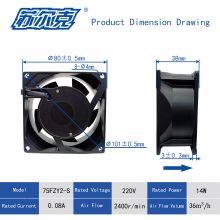 80mm 80X80X38mm 110V/230V/400V Plastic AC Axial Cooling Fan 8038 Cooling Fan Low Noise Air Cooler Fan thumbnail-4