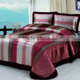 3 Pcs Gorgeous Jaquard Quilt Bed Set In Red Silver Coffee Color thumbnail-1