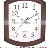 Plastic Material Decorative Wooden Color Quartz Wall Clock