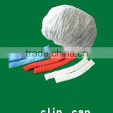 Colorful PP Disposable Plated Caps Nonwoven Clip Caps 18" 19" 21" Single Elastic Latex Free
