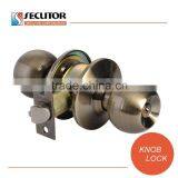 Satin Stainless Steel Cylindrical Knob Entrance Door Lock thumbnail-6