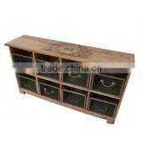 1940 Style Antique Drawer Chest With Old Look Typography Print, Classic Look Vintage Style Drawer, Industrial Style Drawer Chest