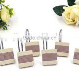 Brown and Beige Polyresin Shower Curtain Hooks thumbnail-1