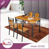 Dining room furniture metal legs dining table and chair 15mm thick mdf 4 seater italian dining table