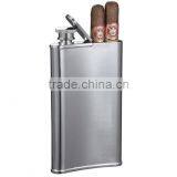 2016 New Design Hip Flask With Cigarette Case 4oz