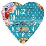 New Design Heart Style Wooden Wall Clock thumbnail-2