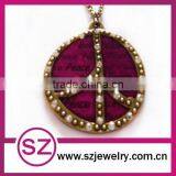 2014 Fashion Copper Color Peace Sign Necklace Pendant for Wedding thumbnail-1