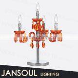 Jansoul Lighting New Arriving Antique Orange Crystal Chandelier Power Outlet Hotel Table Lamp thumbnail-1