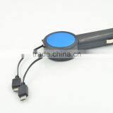 New Design Protable 3.1A Car Battery Charger With Double Retractable Built-in Cable for Iphone/samsung/Type-C/htc/blackberry thumbnail-3