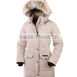 the latest coat styles for women fur hooded white coat goose feather jacket, women down coat