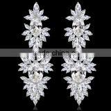 AAA Cubic Zircon Long Dangle Earrings for Women High Quality Luxury Wedding Earrings Bridal Jewelry thumbnail-2