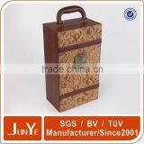 Dark Brown Two Bottles Wine pu Gift Packaging Box Quality Choice thumbnail-5
