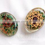 Orgone Engraved Heart Chakra Oval : Manufacturer Orgonite Chakra Oval thumbnail-1