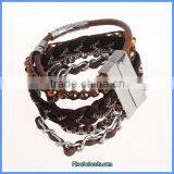 Wholesale Ready Stock Punk Style Braided Multilayer Leather Festival Bracelet FHB-005A thumbnail-1
